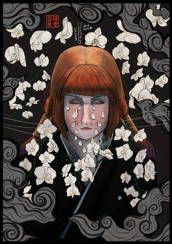 FdA - Tumba de orquídeas blancas.